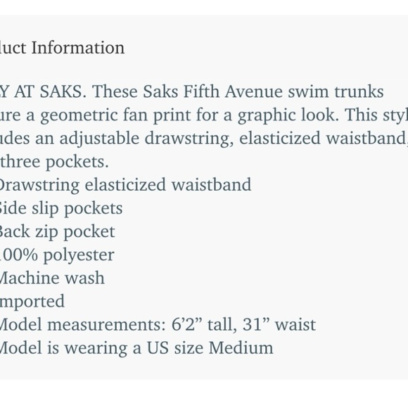 Saks Fifth Avenue Blue and White Board Shorts with Geometric Pattern - Picture 4 of 6